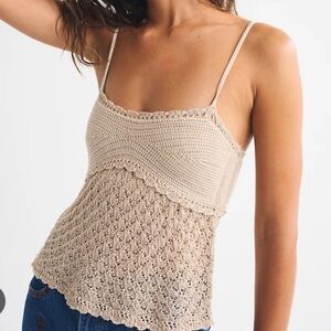 Abercrombie Crochet-Style Lurex Cami